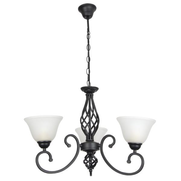 Metal Chandelier with Alabaster Glass