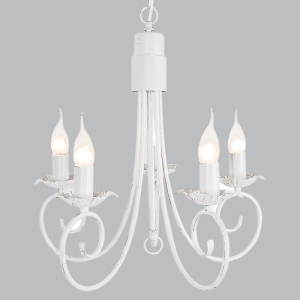 Metal Chandelier (CH3901/5 FOSSIL WHITE)
