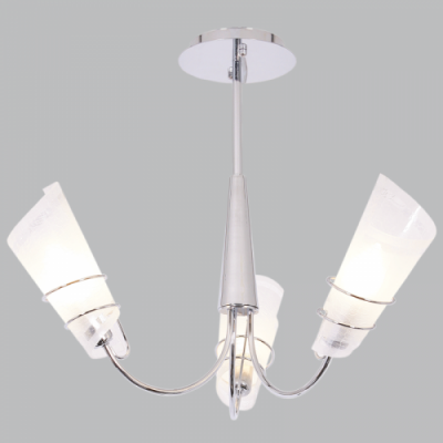 Polished Chrome Chandelier with Frosted Glass (CH445/3 CHROME)