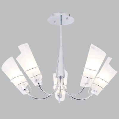 Polished Chrome Chandelier with Frosted Glass (CH445/5 CHROME)
