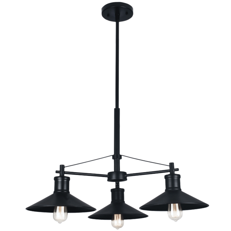 Metal Chandelier (CH529/3 BLACK)