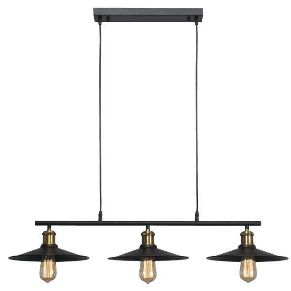 Metal Chandelier (CH531/3 BLACK)