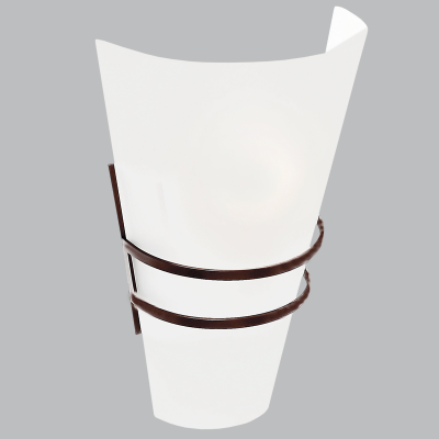 Brown Metal Wall Bracket with Frosted Glass (WB1131 BROWN)