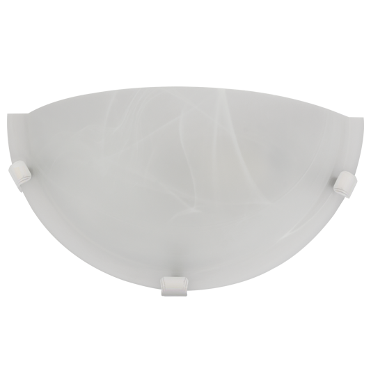 Metal Base with Alabaster Glass and White Clips (WB12009 WHITE)