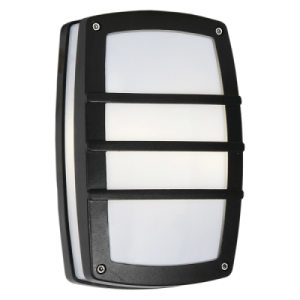 Die Cast Aluminium Bulkhead with White Polycarbonate Cover (BH408 BLACK)