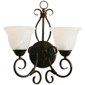Metal Wall Bracket with Alabaster Glass (WB1470/2 OLD GOLD)