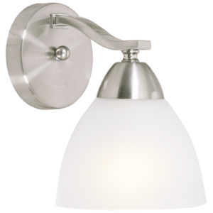 Satin Chrome Wall Bracket with Frosted Glass (WB167/1 SATIN)