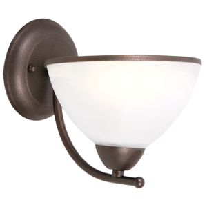 Metal Wall Bracket with Alabaster Glass (WB169/1 BLACK BROWN)
