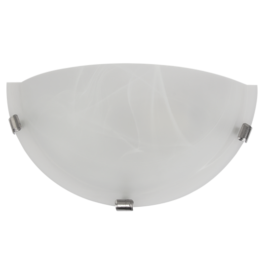 Metal Base with Alabaster Glass and Silver Clips (WB2008 SILVER)