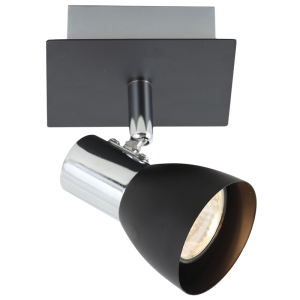 Polished Chrome and Matt Black Spotlight (S056/1 BLACK)