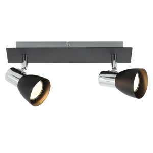 Polished Chrome and Matt Black Spotlight (S056/2 BLACK)