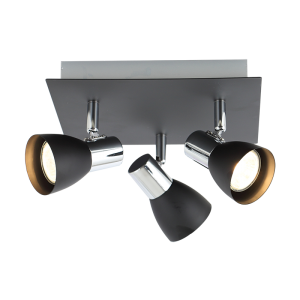 Polished Chrome and Matt Black Spotlight (S056/3 BLACK)