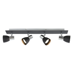 Polished Chrome and Matt Black Spotlight (S056/4 BLACK)