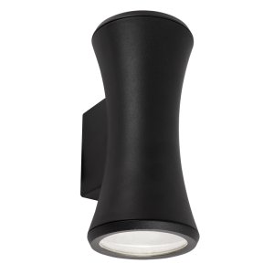 Up and Down Facing Die Cast Aluminium with Clear Glass Cover (L119 BLACK)