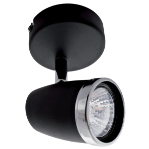 Black and Polished Chrome Spotlight (S064/1 BLACK)