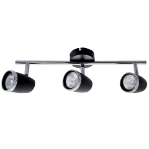 Black and Polished Chrome Spotlight (S064/3 BLACK)