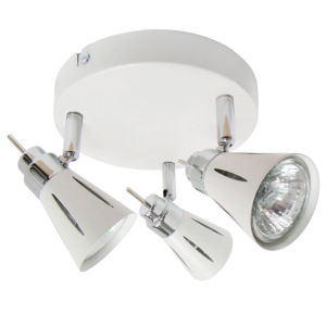 White and Polished Chrome Spotlight (S066/3 WHITE CHROME)