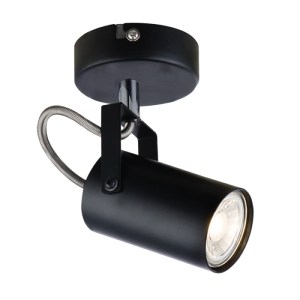 Black Metal and Polished Chrome Spotlight (S400/1 BLACK)