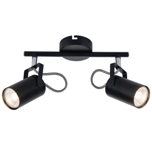 Black Metal and Polished Chrome Spotlight (S400/2 BLACK)