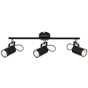 Black Metal and Polished Chrome Spotlight (S400/3 BLACK)