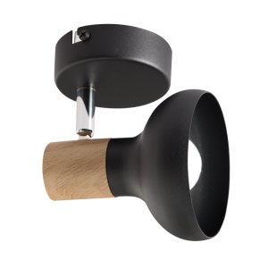 Black Metal with Wood Finish and Polished Chrome (S402/1 BLACK)