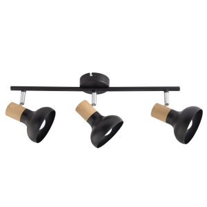 Black Metal with Wood Finish and Polished Chrome (S402/3 BLACK)