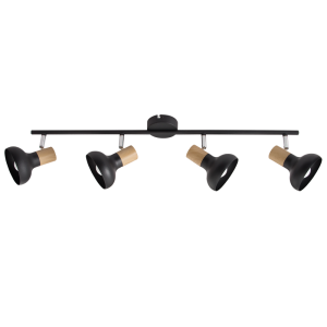 Black Metal with Wood Finish and Polished Chrome (S402/4 BLACK)