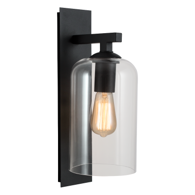 Down Facing Metal Lantern with Clear Glass (L509 BLACK)
