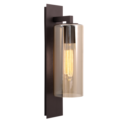 Down Facing Coffee Colour Metal Lantern with Amber Glass (L510 COFFEE)