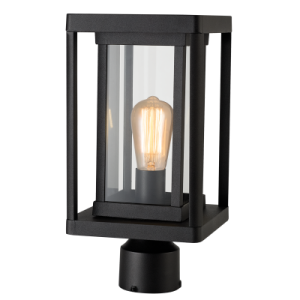 Aluminium Lantern with Clear Glass (L511 BLACK)