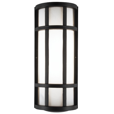 Aluminium Wall Bracket with Frosted Glass (L512 BLACK)