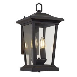 Down Facing Aluminium Lantern with Clear Glass (L513 BLACK)