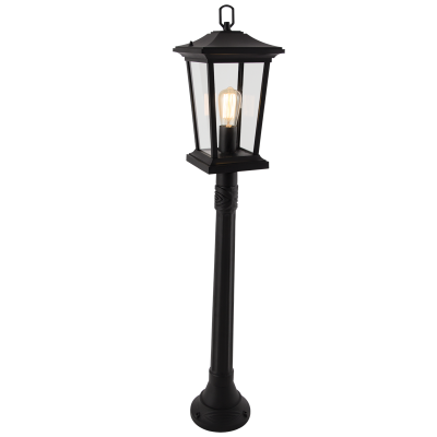 Aluminium Standing Lantern with Clear Glass (L515 BLACK)