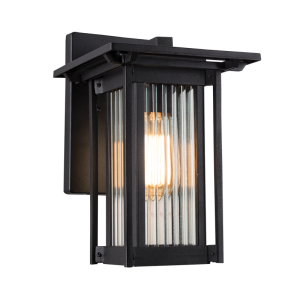 Down Facing Aluminium Lantern with Opaque Glass (L516 BLACK)