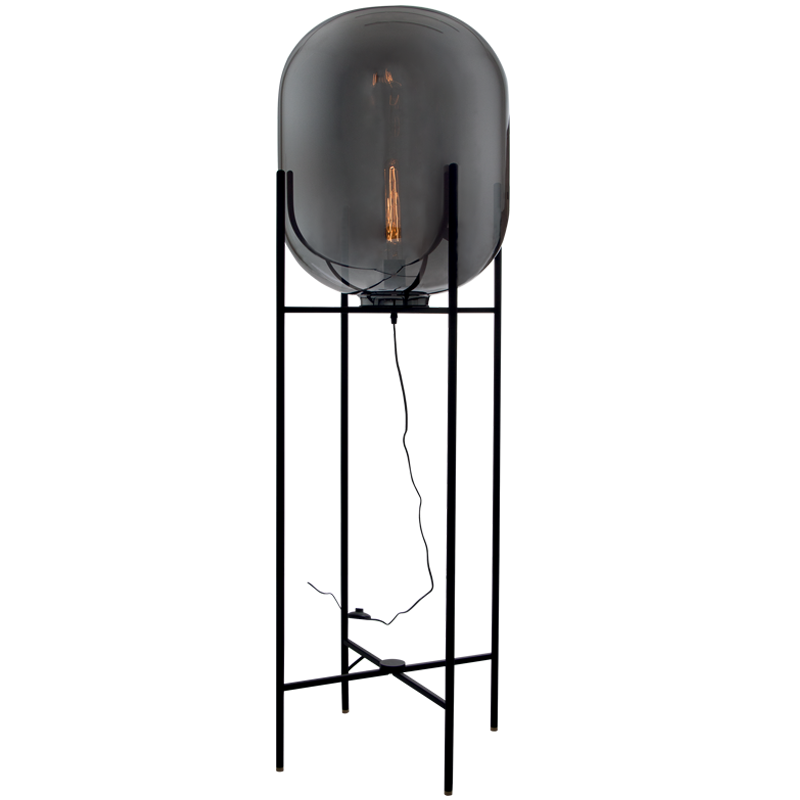 Metal Floor Lamp with Smoke Colour Glass (SL082 SMOKE)