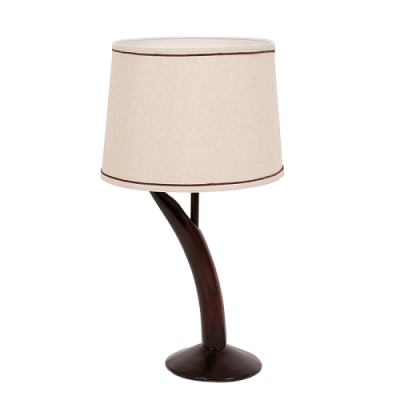 Resin Table Lamp with Hessian Shade (TL067 WOOD)