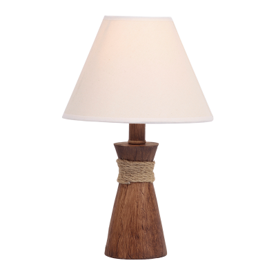 Resin Table Lamp with Hessian Shade (TL084 WOOD)