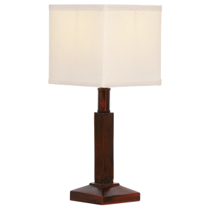 Resin Table Lamp with Square Cream Shade (TL117 BROWN)