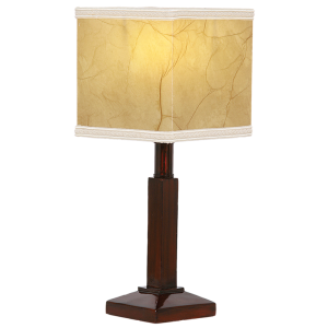 Resin Table Lamp with Square Parchment Shade (TL118 BROWN)