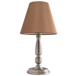 Satin Chrome Base with Beige Fabric Shade (TL149 BEIGE SATIN)