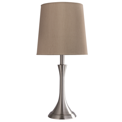 Satin Chrome Base with Hessian Colour Fabric Shade (TL155 SATIN)