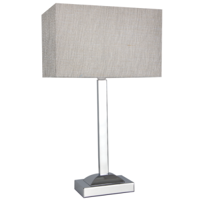 Polished Chrome Table Lamp with Champagne Fabric Shade (TL178 CHROME)
