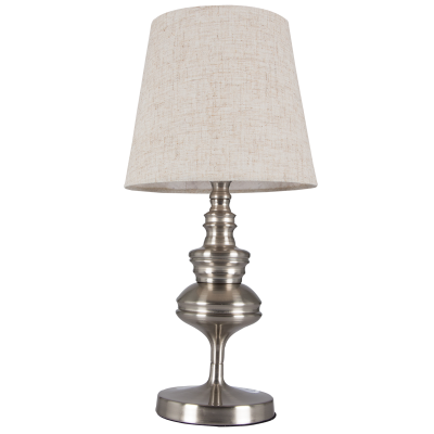 Metal Desk Lamp with Hessian Shade (TL180 SATIN)