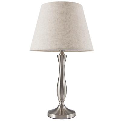 Metal Desk Lamp with Hessian Shade (TL181 SATIN)
