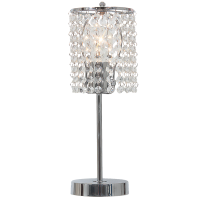 Polished Chrome Table Lamp with Clear Acrylic Crystals (TL812 CHROME)