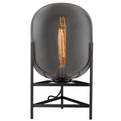 Metal Table Lamp with Smoke Colour Glass (TL818 SMOKE)