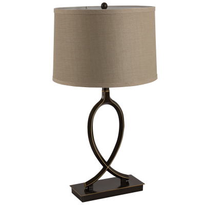 Black Gold Aluminium Base with Hessian Shade (TL822 BLACK/GOLD)