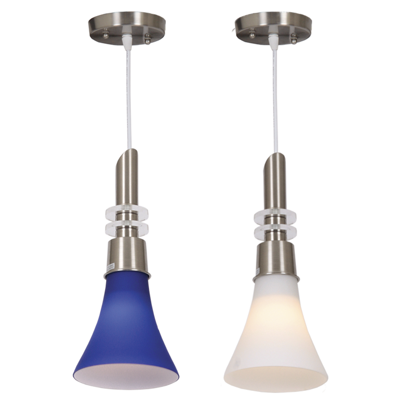 Satin Chrome Pendant with Colour Glass (PEN040)