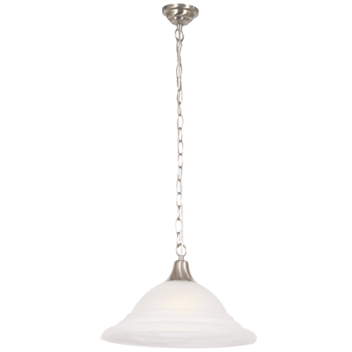 Satin Chrome Pendant with Alabaster Glass (PEN097 SATIN CHROME)