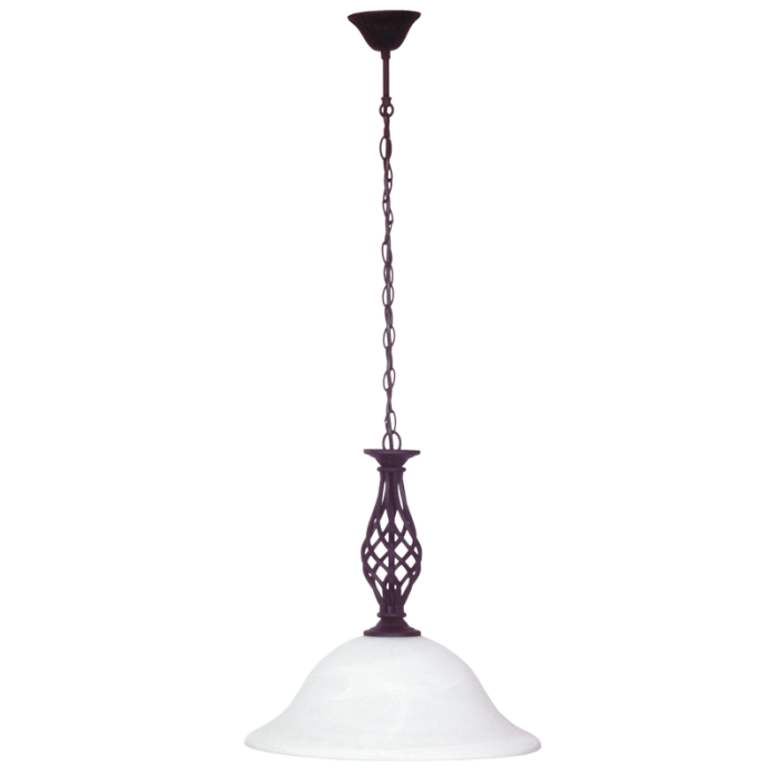 Black Metal Pendant with Alabaster Glass (PEN1032 BLACK)